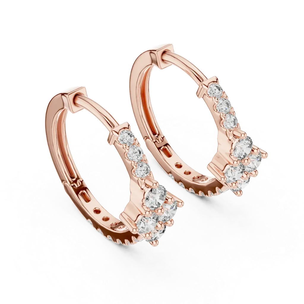 Floral Cluster Huggies Earrings.webp