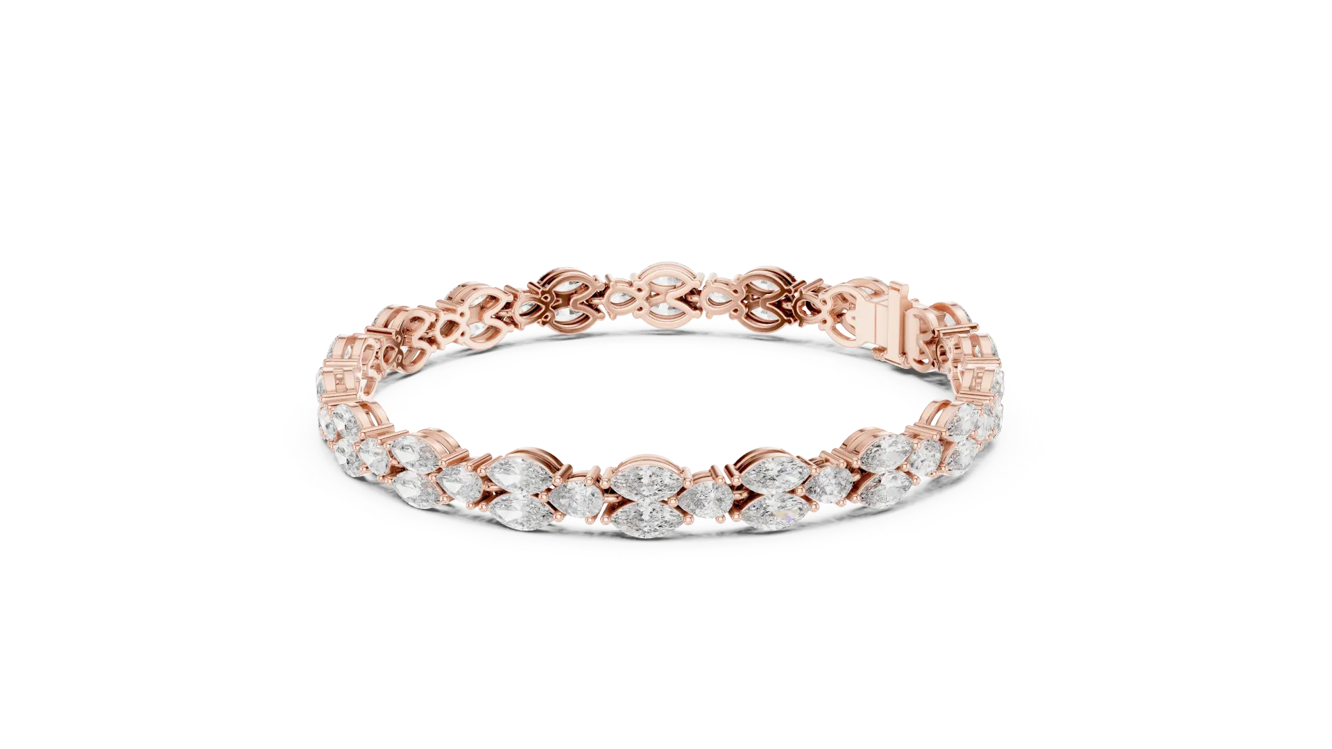 [T1SEBR012] Marquise Shaped Diamond Bracelet Rose-T1SEBR012