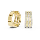 Triple Row Diamond Hoop Earrings