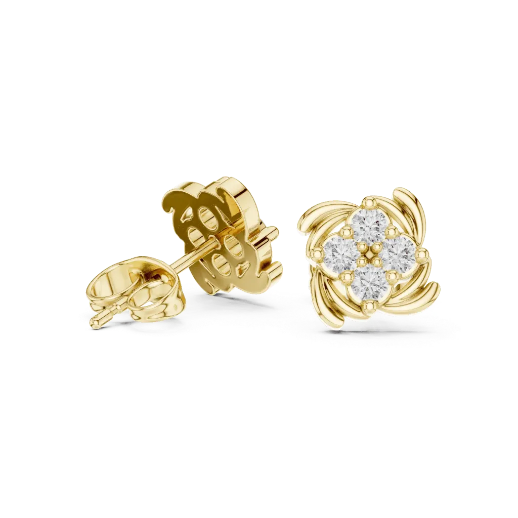 [9#10023E] Pinwheel Blossom Studs