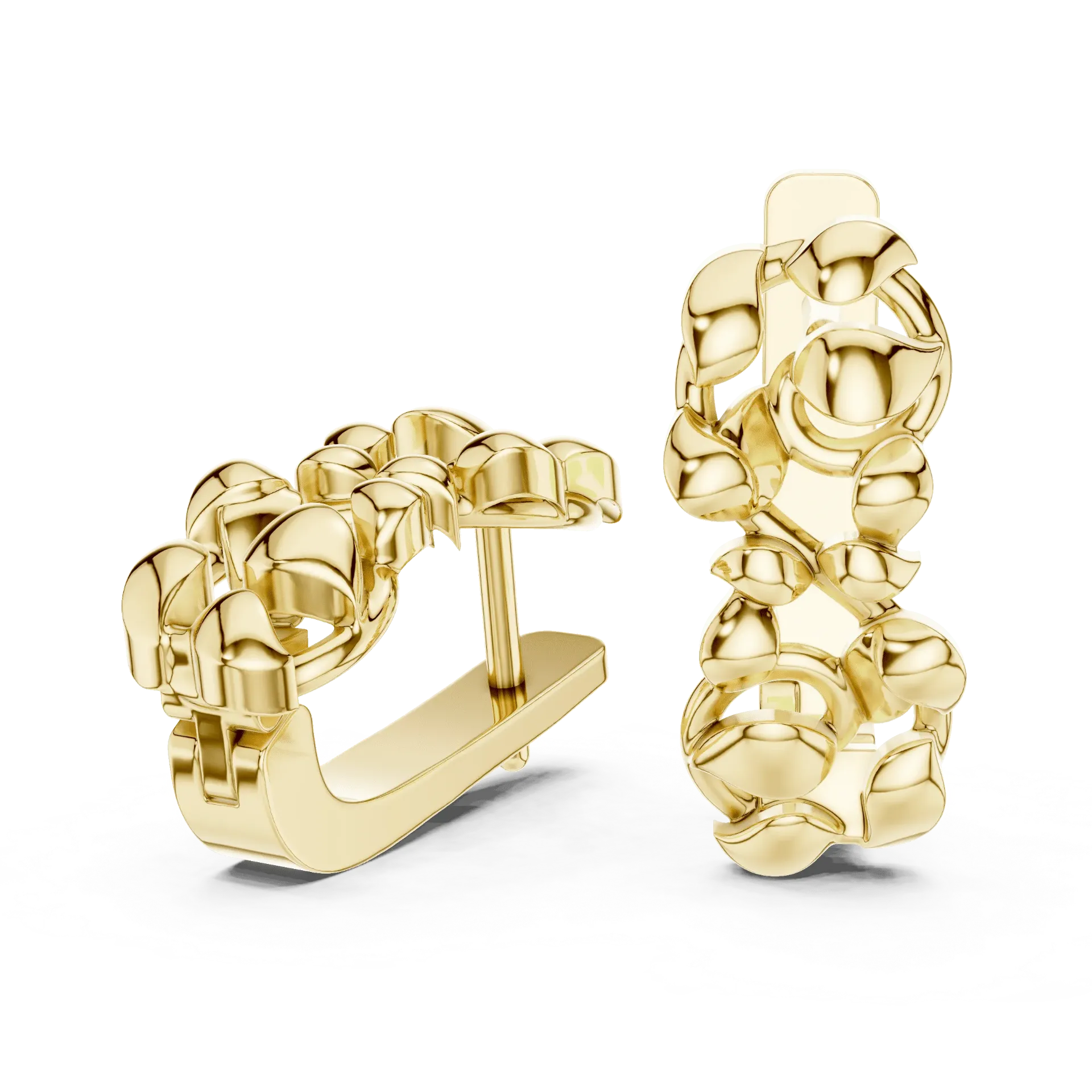 [20] Botanical Vine Semi-Hoop Earrings