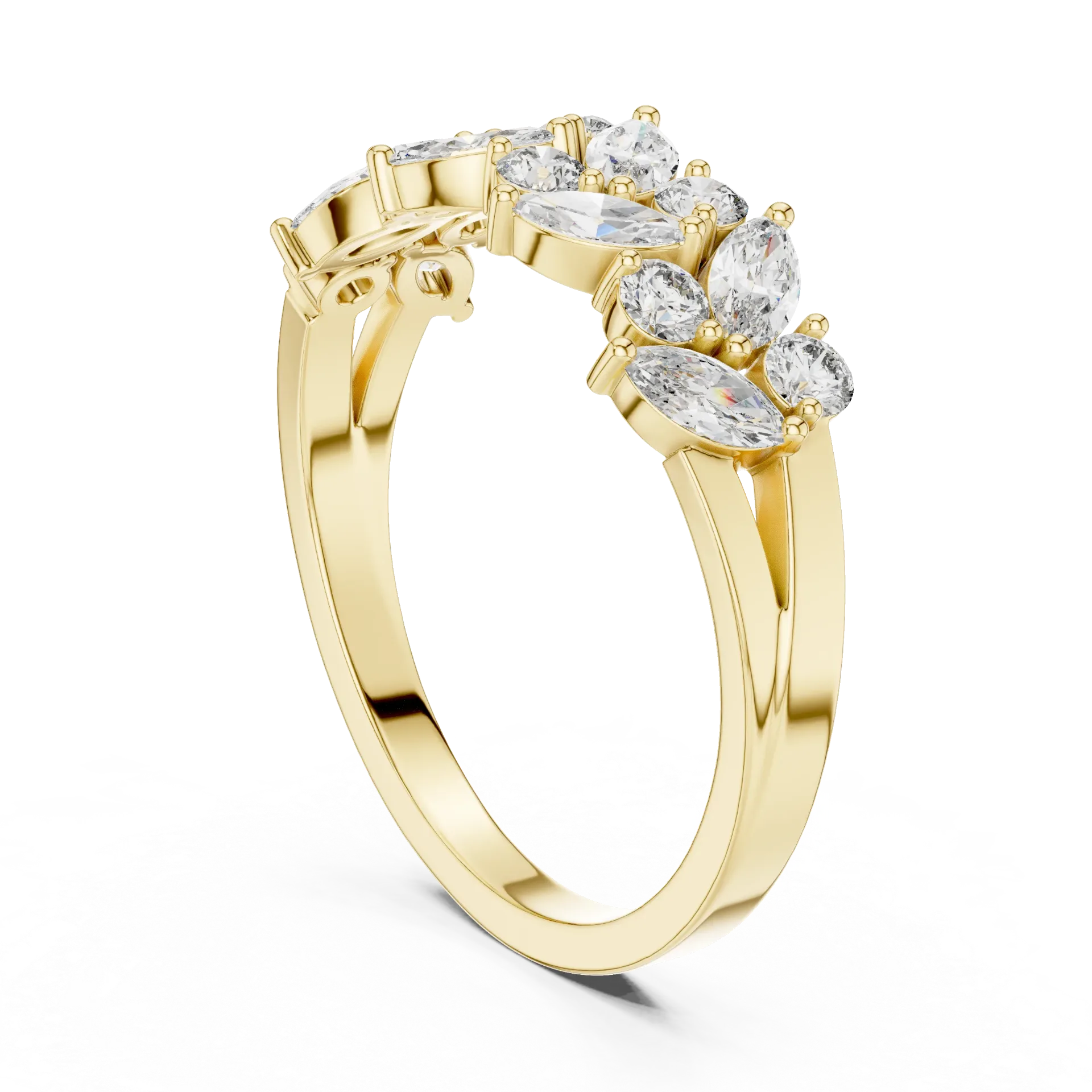 [DDLR248] Botanical Marquise Cluster Ring