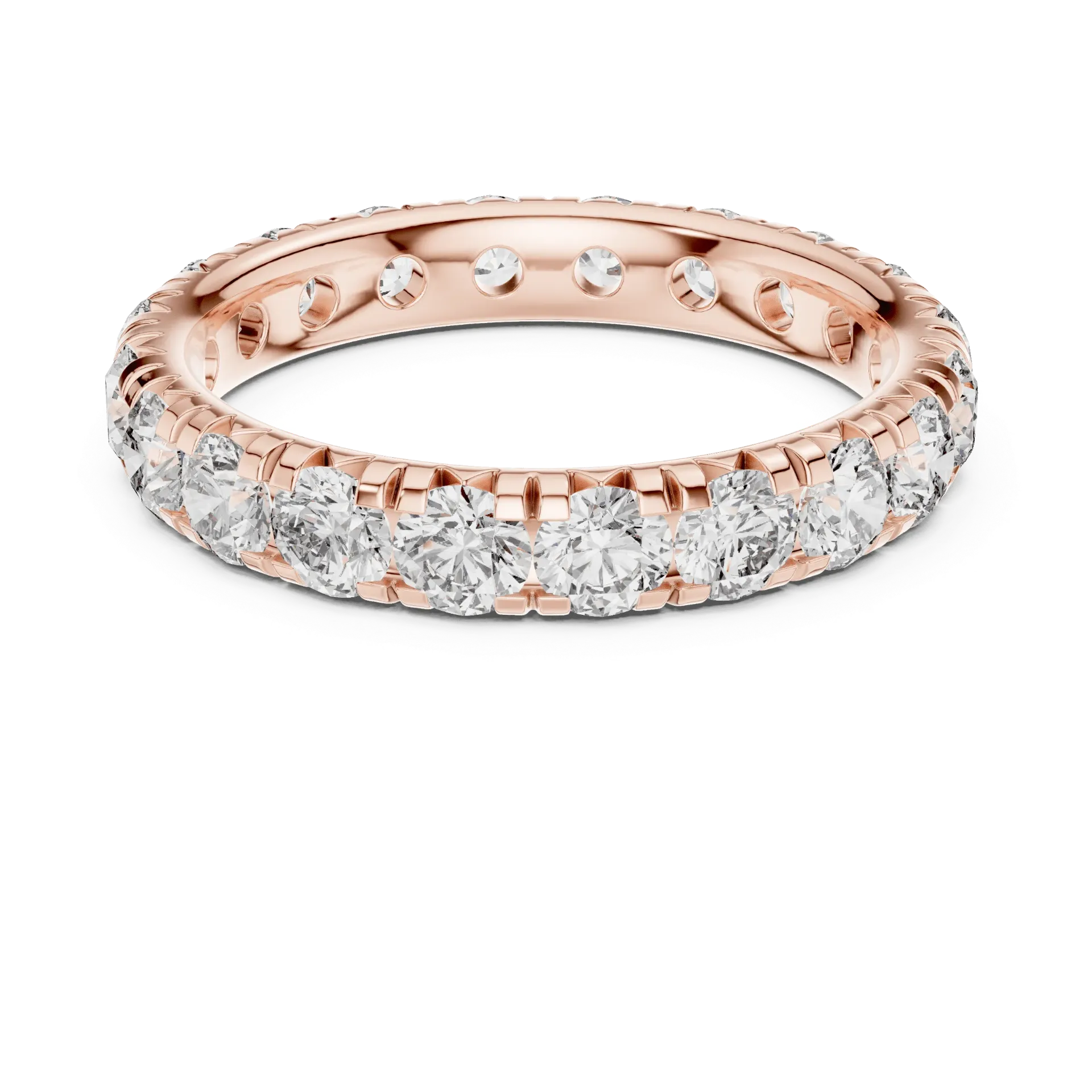 Scalloped Shared-Prong Eternity Band