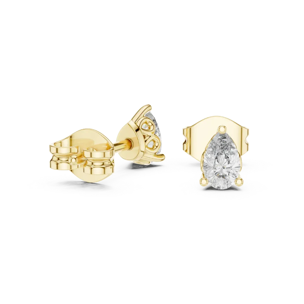 Pear Shaped Stud Earrings (Yellow)