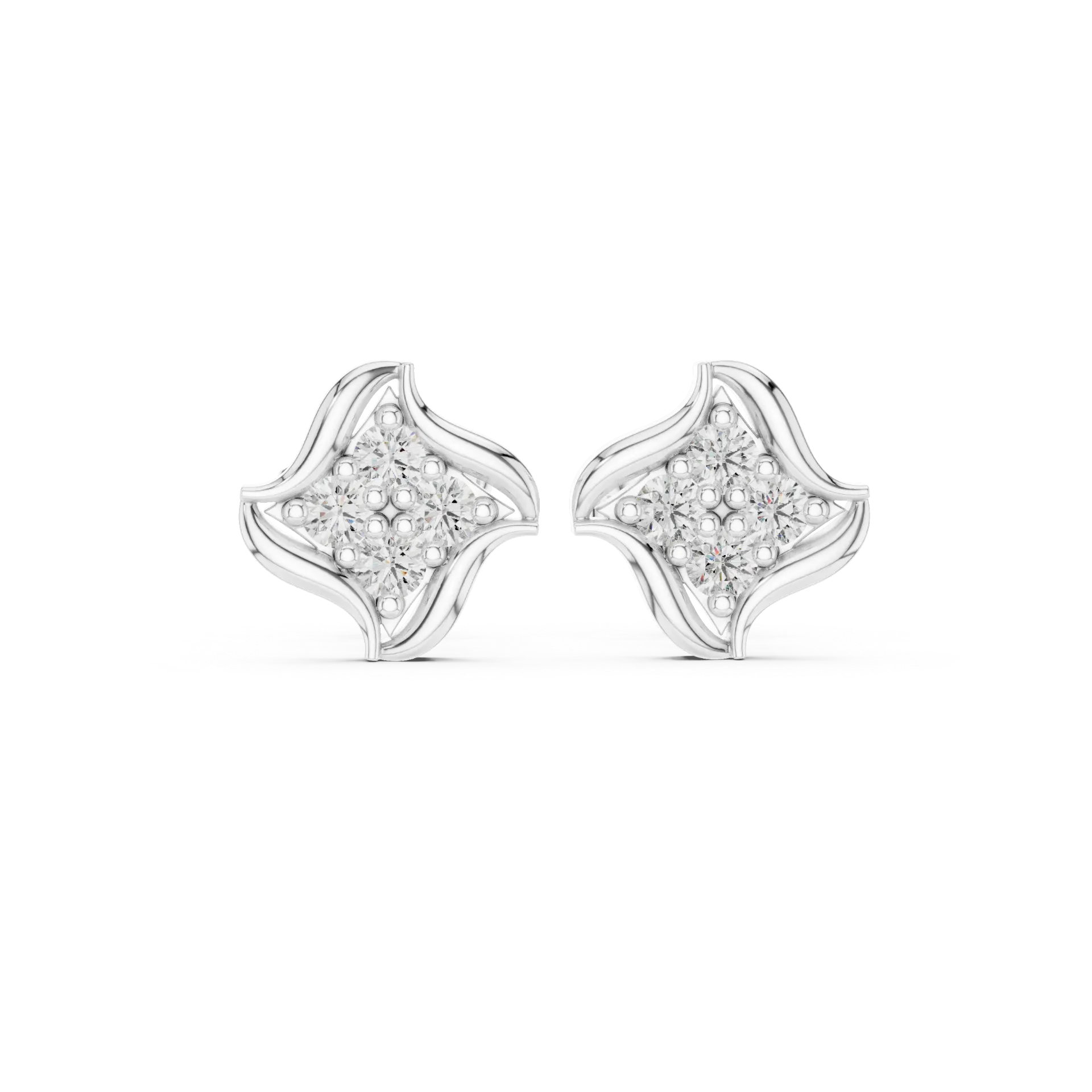 Swastik Lab-Grown Diamond Earrings-BYE1016