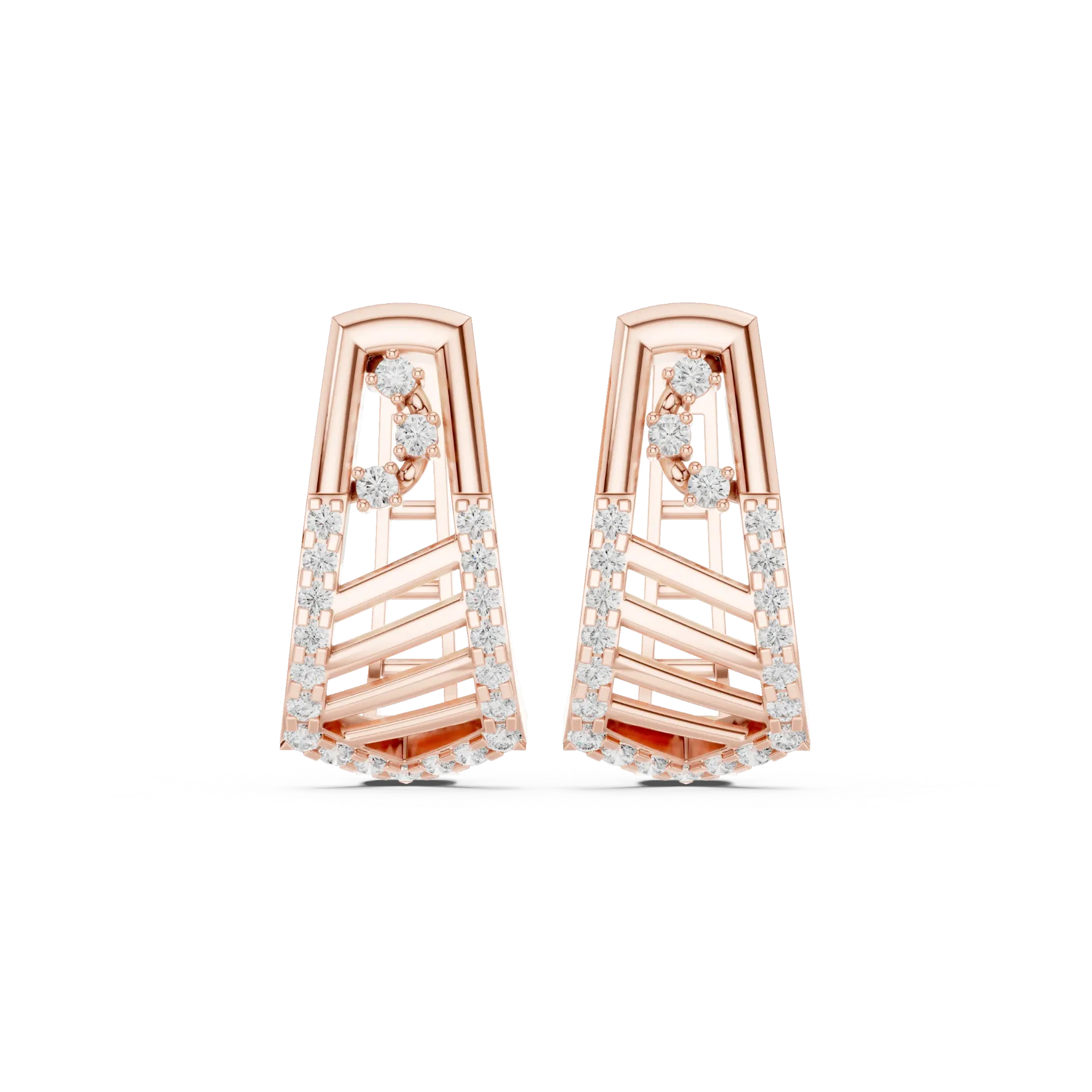 Diamond Hoop Earrings-BYE1019 (Yellow)