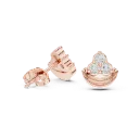 Three Stoned Above Moon Earrings-BYE1025