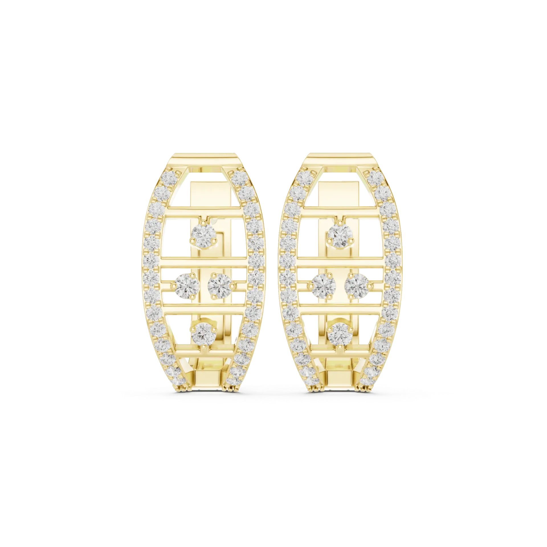 Diamond Ladder Oval Hoops-BYE1027