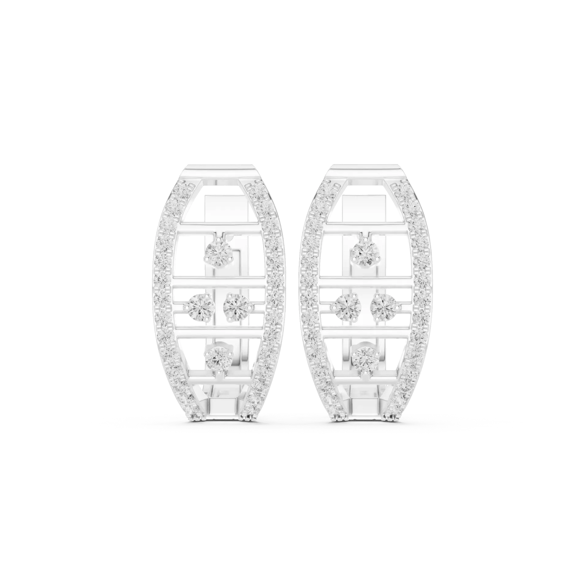 Diamond Ladder Oval Hoops-BYE1027