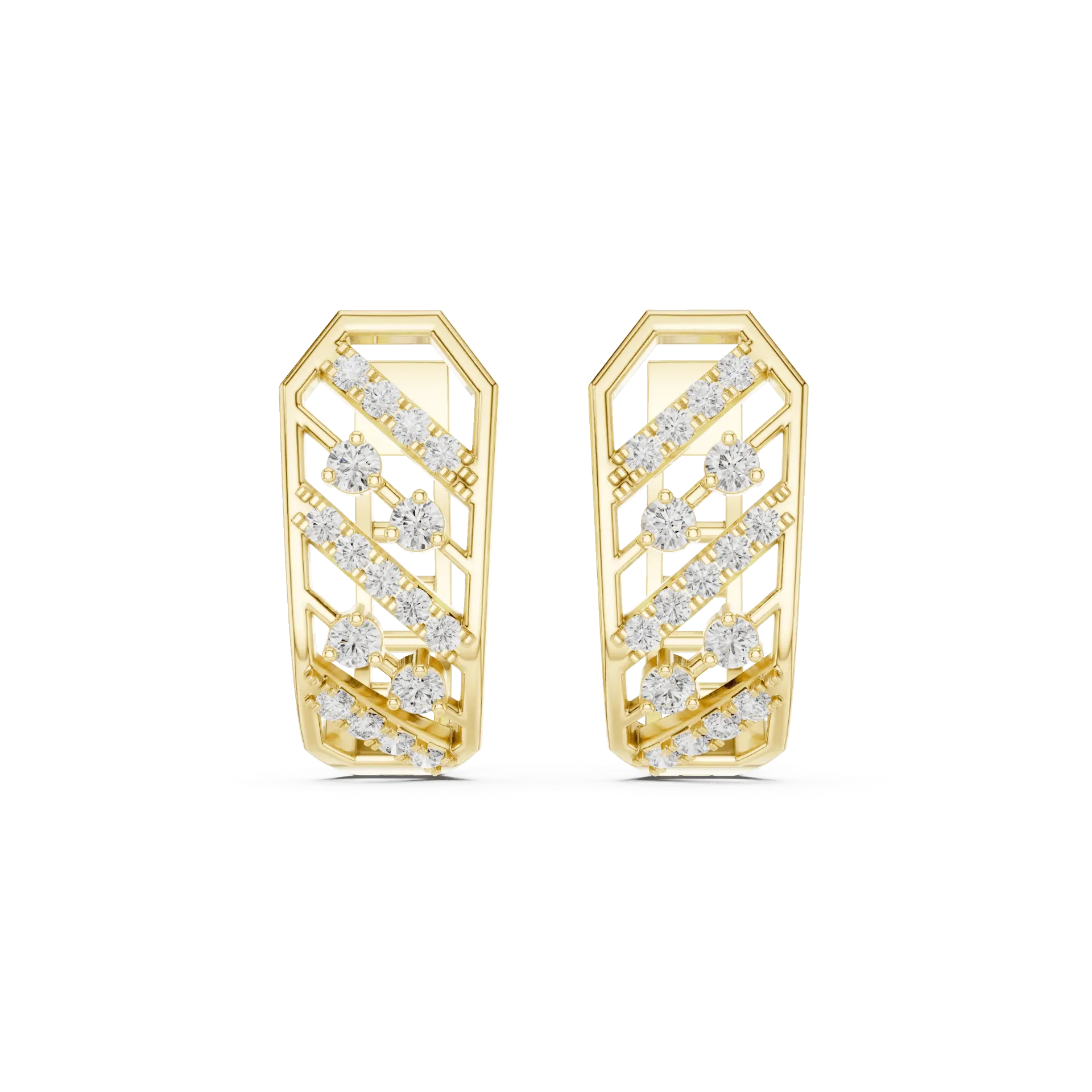 Geometric Diagonal Lattice Hoops-BYE1029 (Yellow)