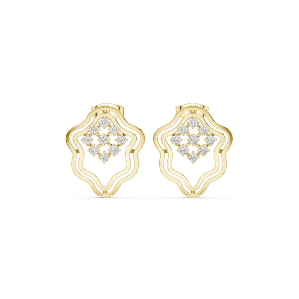 Wavy Geometric Studs BYE1039 (Yellow)