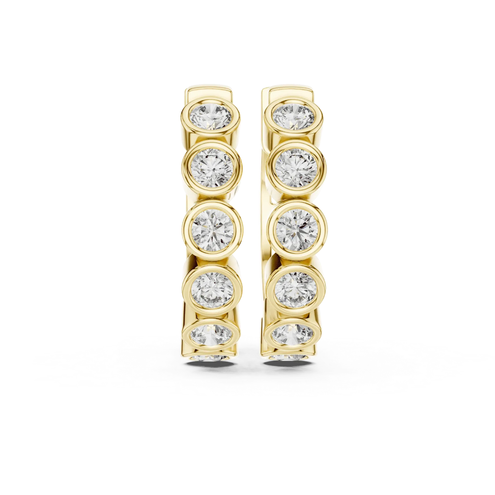 Bezel-Set Diamond Huggies