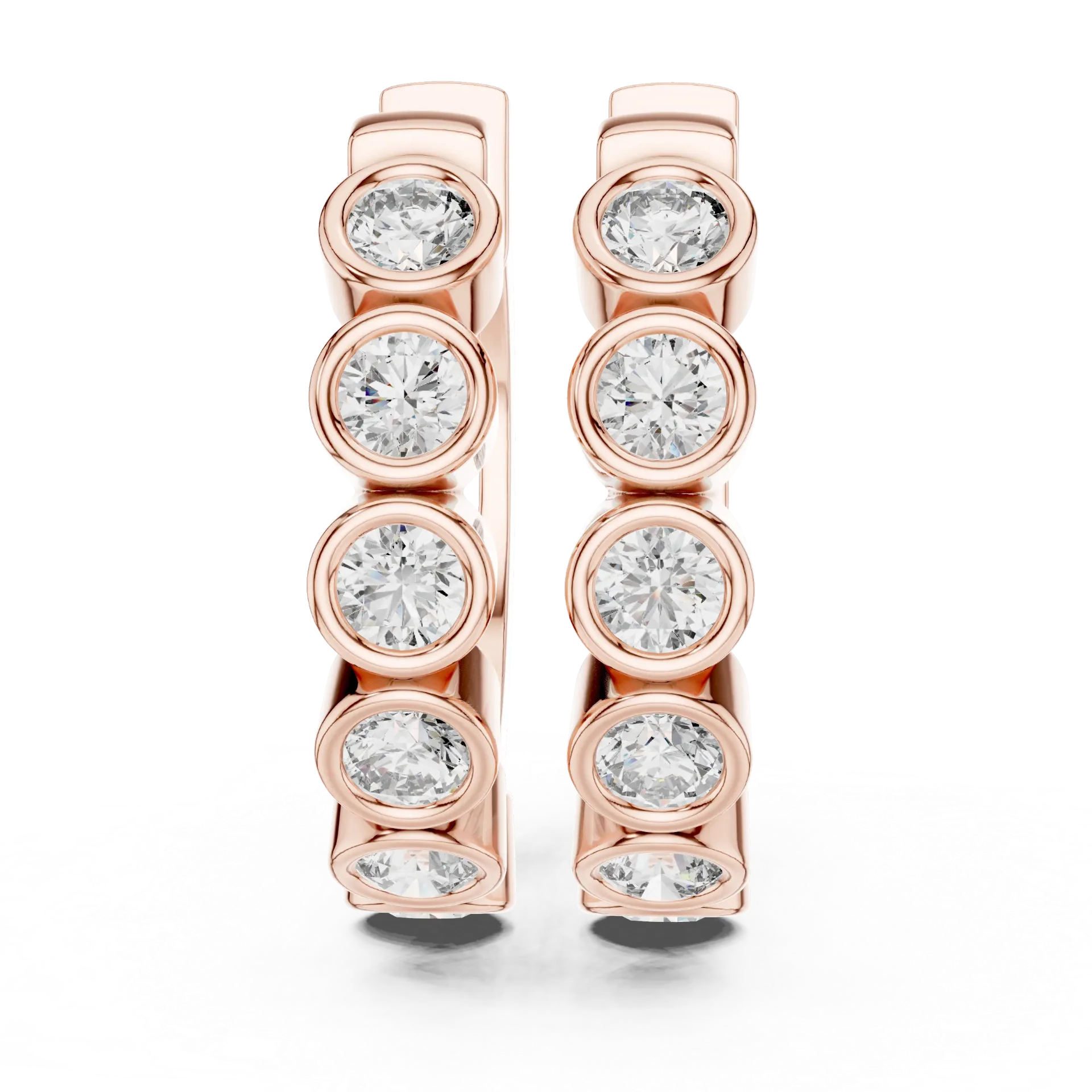 Bezel-Set Diamond Huggies