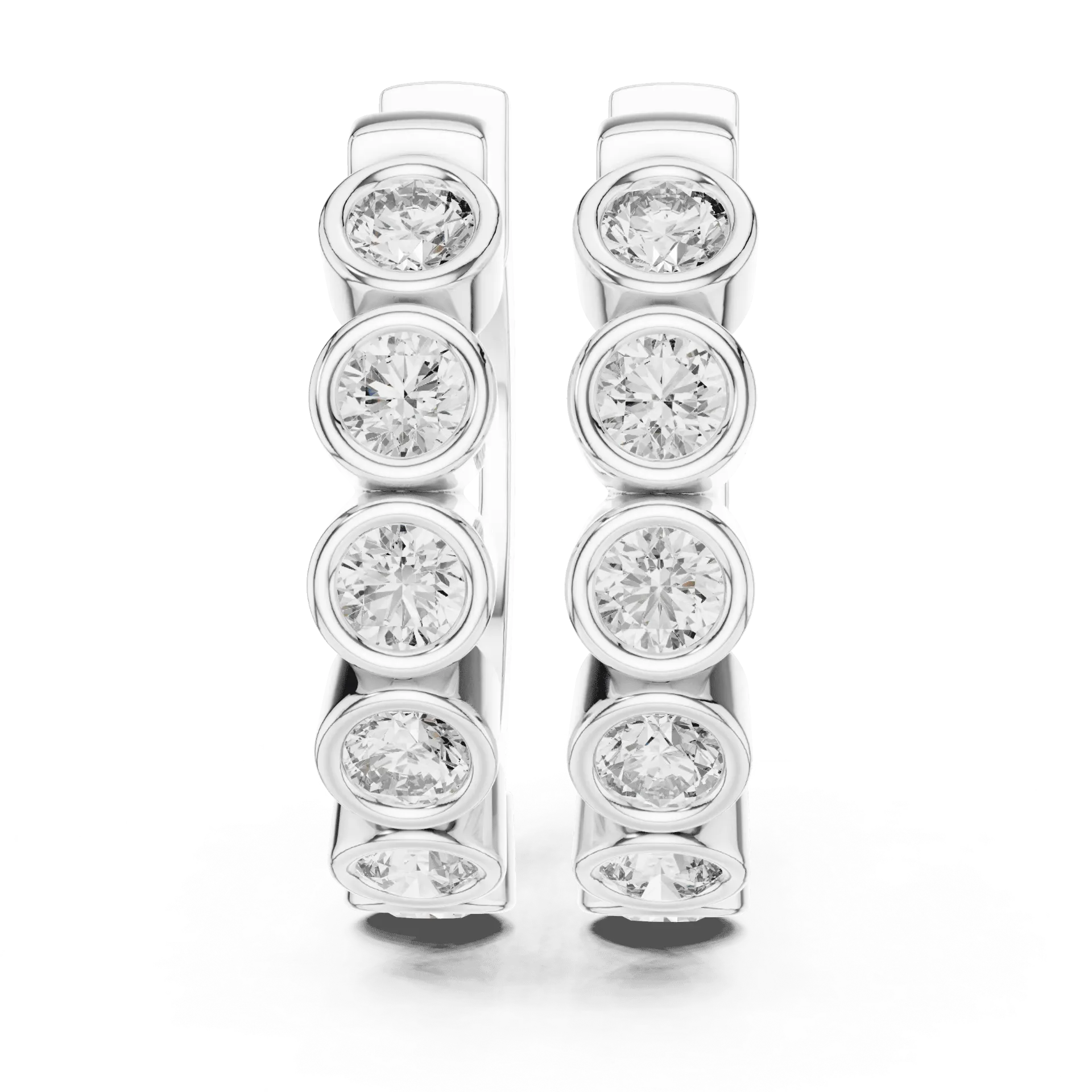 Bezel-Set Diamond Huggies