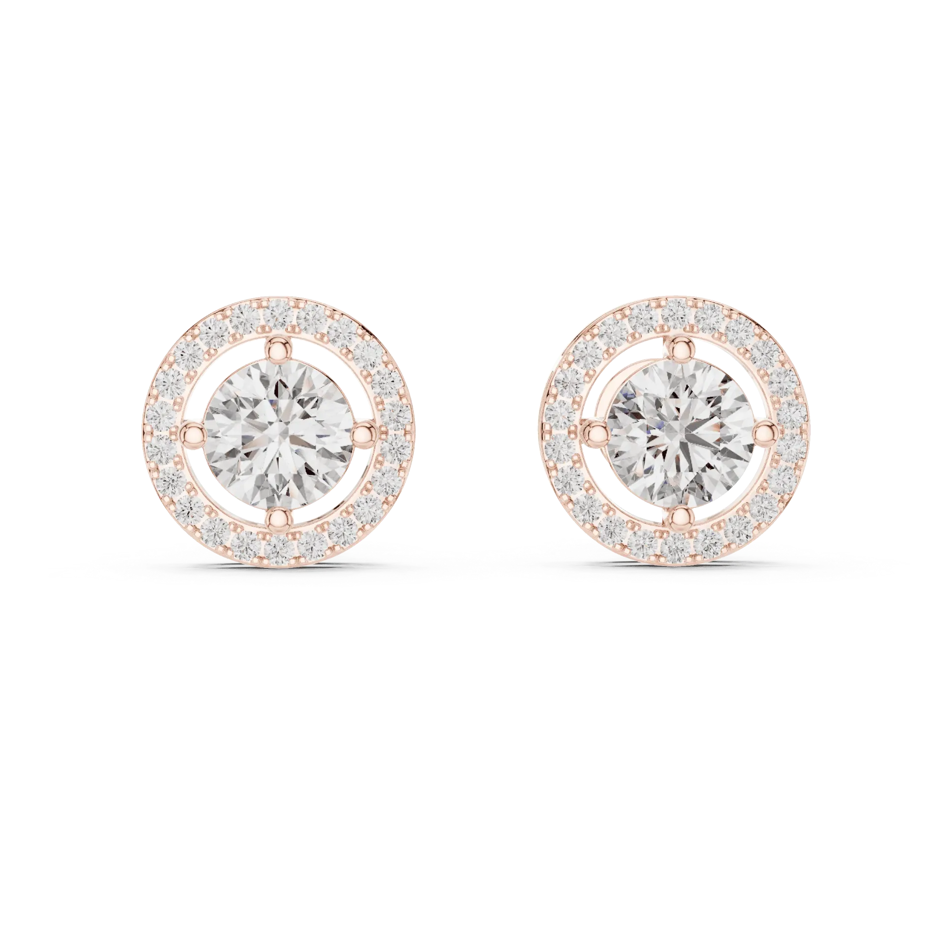1ct Centre Floating Halo Earrings