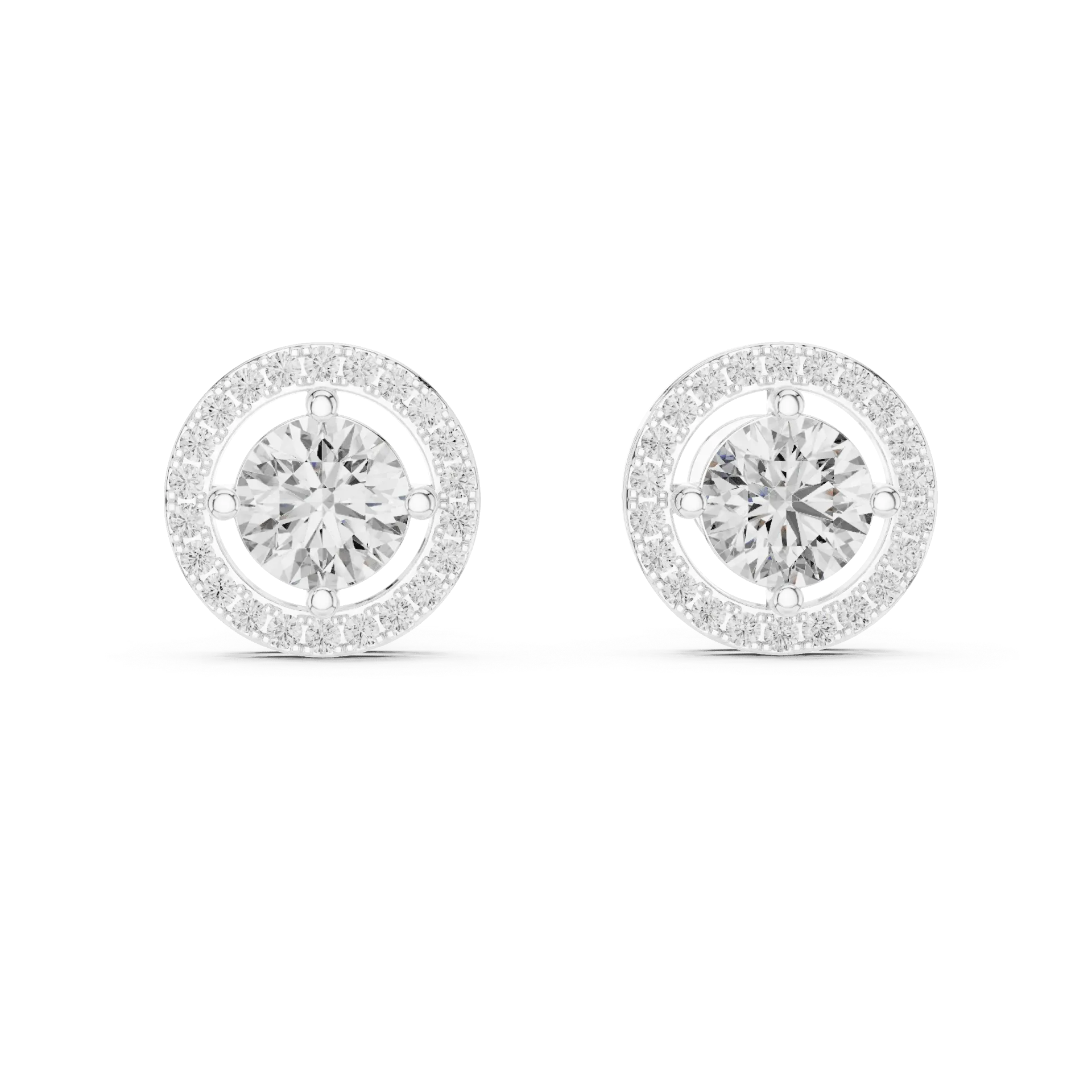 1ct Centre Floating Halo Earrings