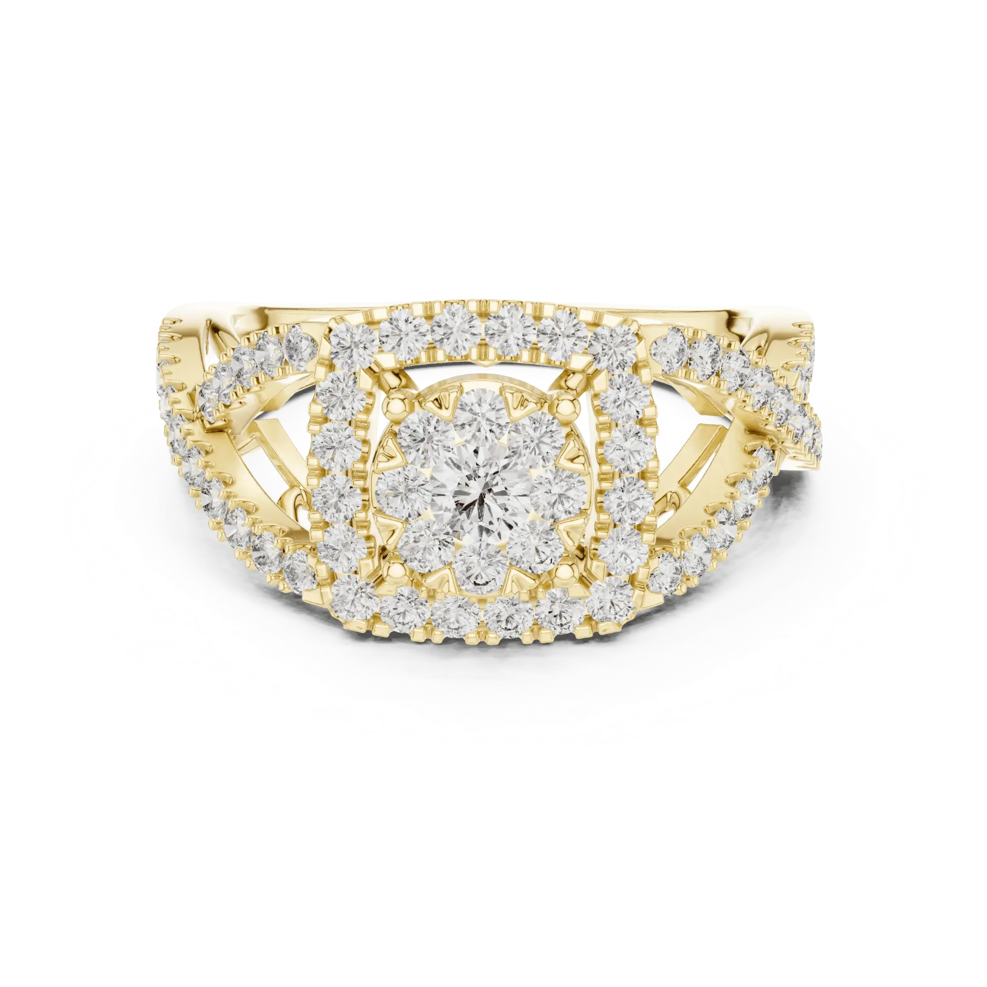 Modern Gypsy-Accent Engagement Ring (Yellow)