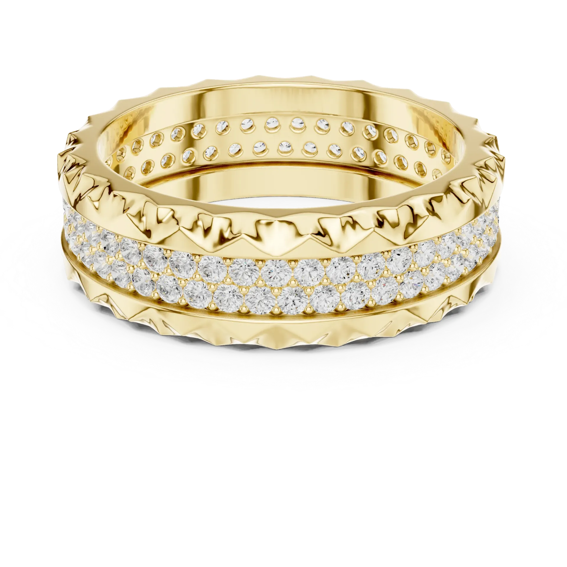 Geometric Pavé Band (Yellow)