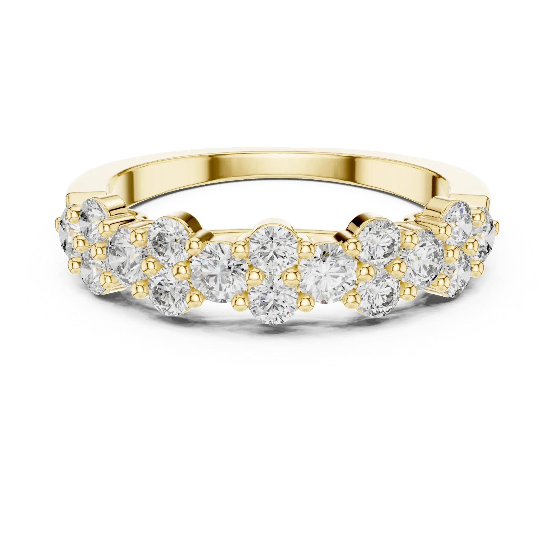 Alternating Bubble Pavé Band-BYR1010 (Yellow)