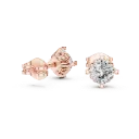 Heart-Prong 1ct Round Solitaire Studs-BYE1055