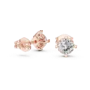 Heart-Prong 1ct Round Solitaire Studs-BYE1055