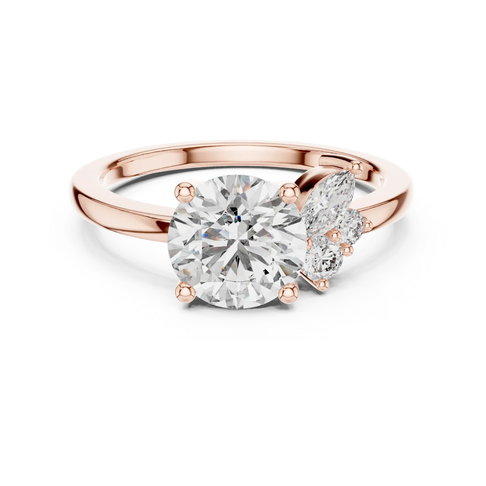 Radiant Marquise Side-Cluster Solitaire BYR1014