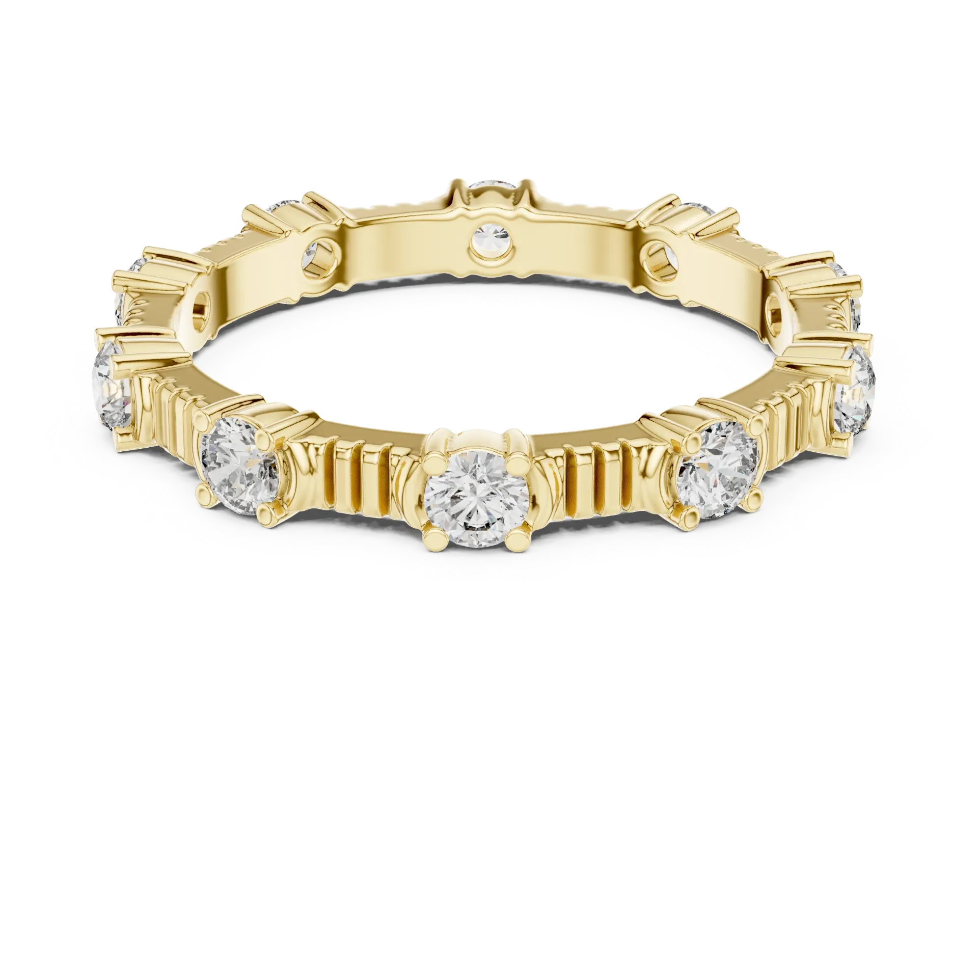 Linear Ribbed Eternity Band-BYR1016 (Yellow)