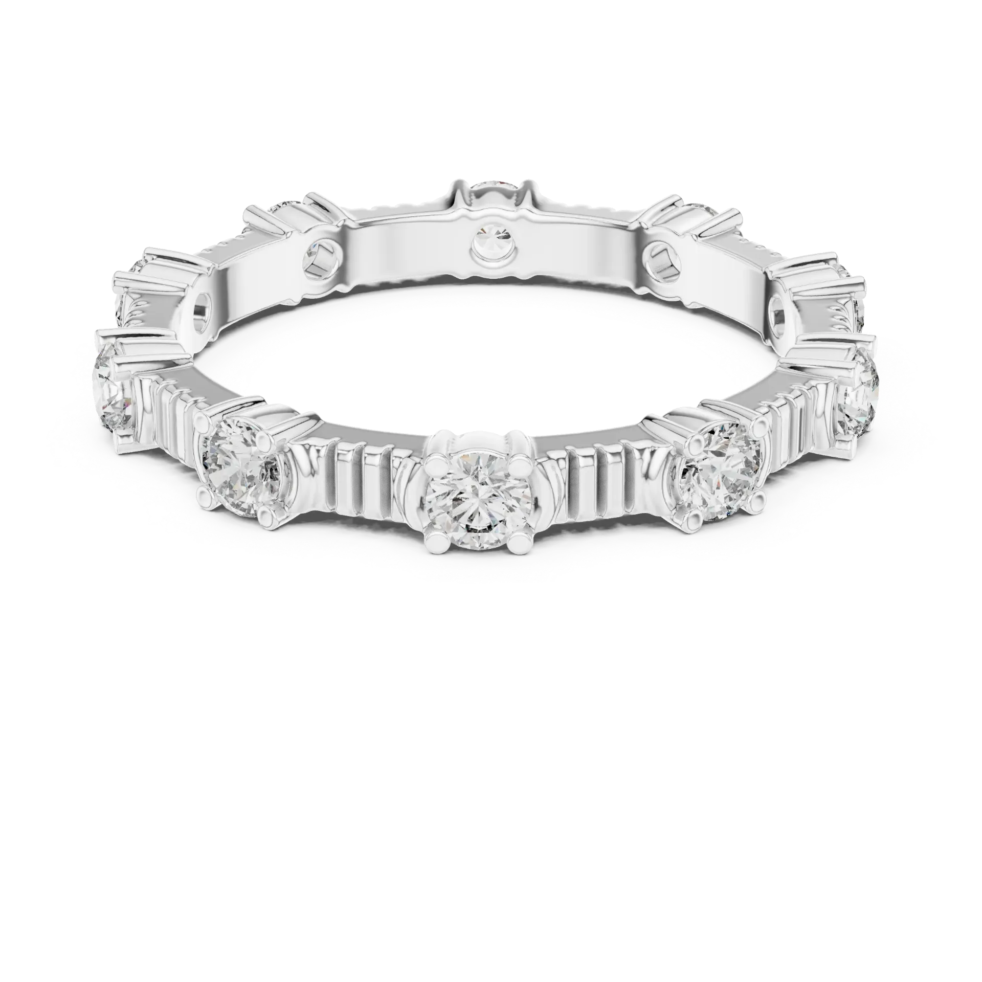 Linear Ribbed Eternity Band-BYR1016