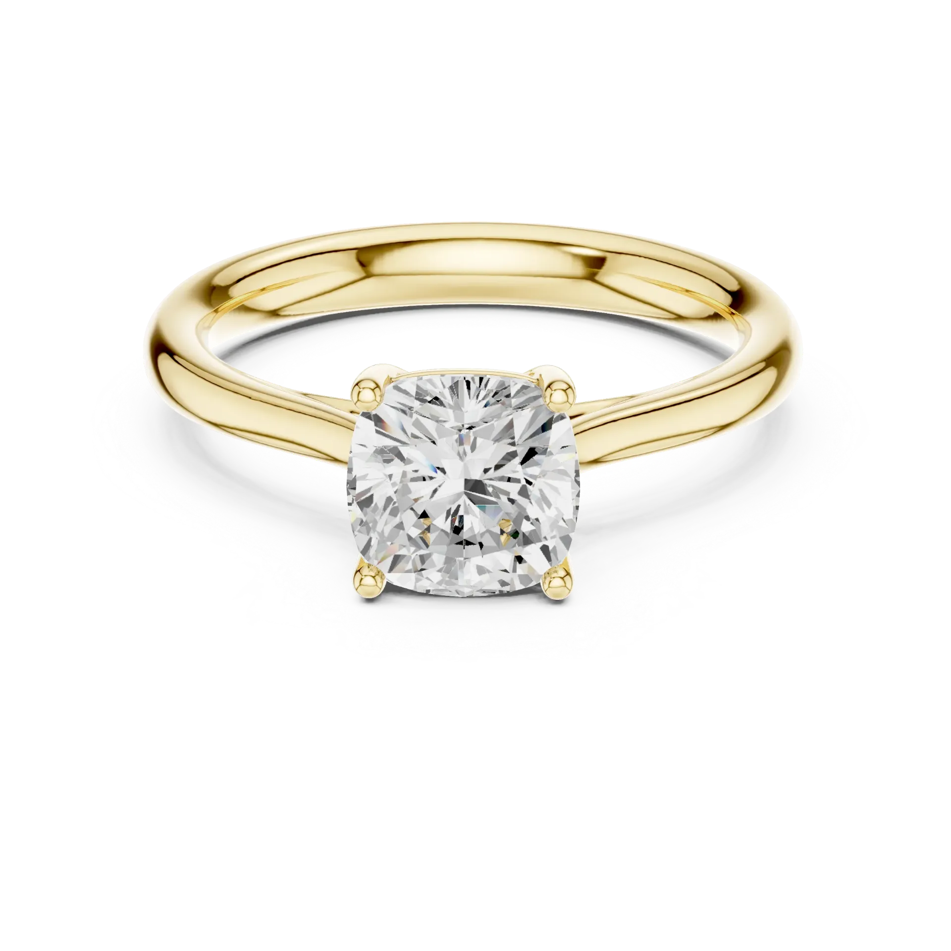 1ct Timeless Cushion Solitaire Ring (Yellow)