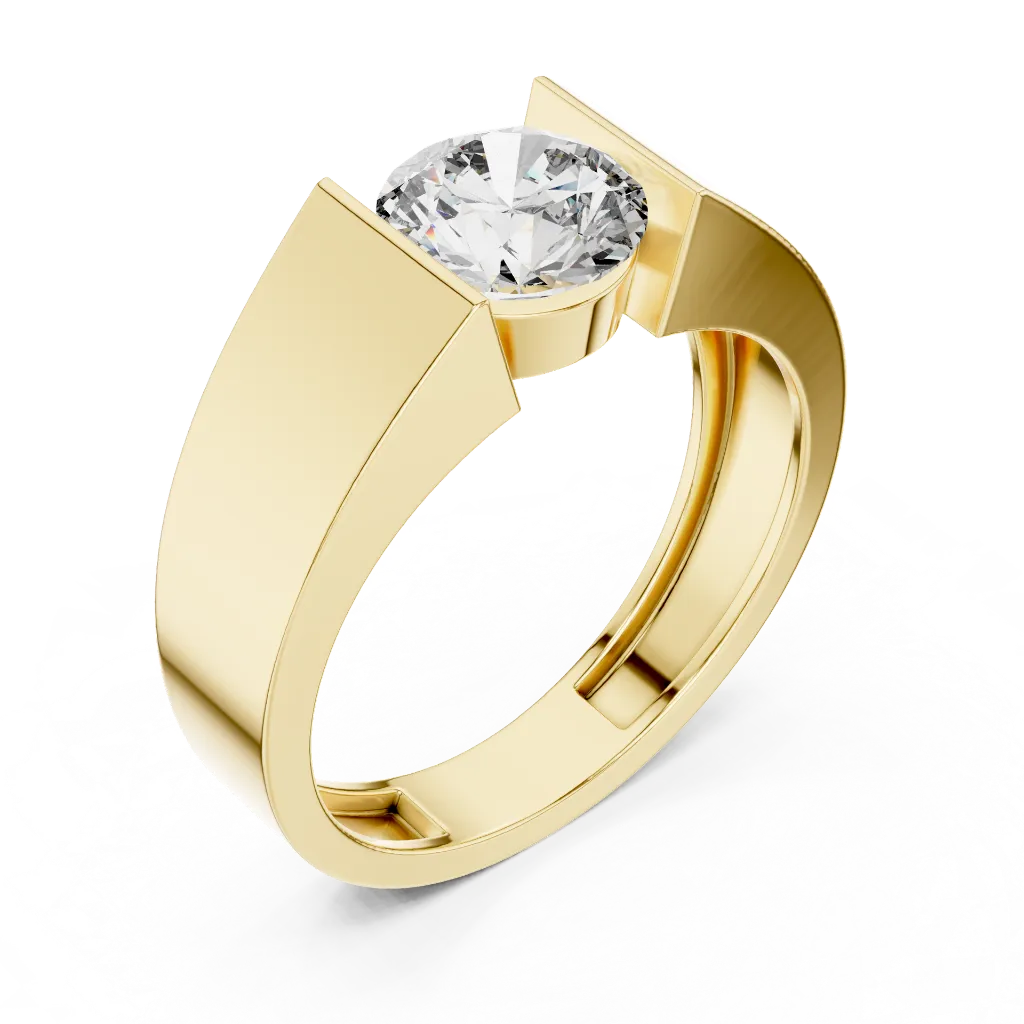 1.50ct Architectural Tension Solitaire Ring (Yellow)