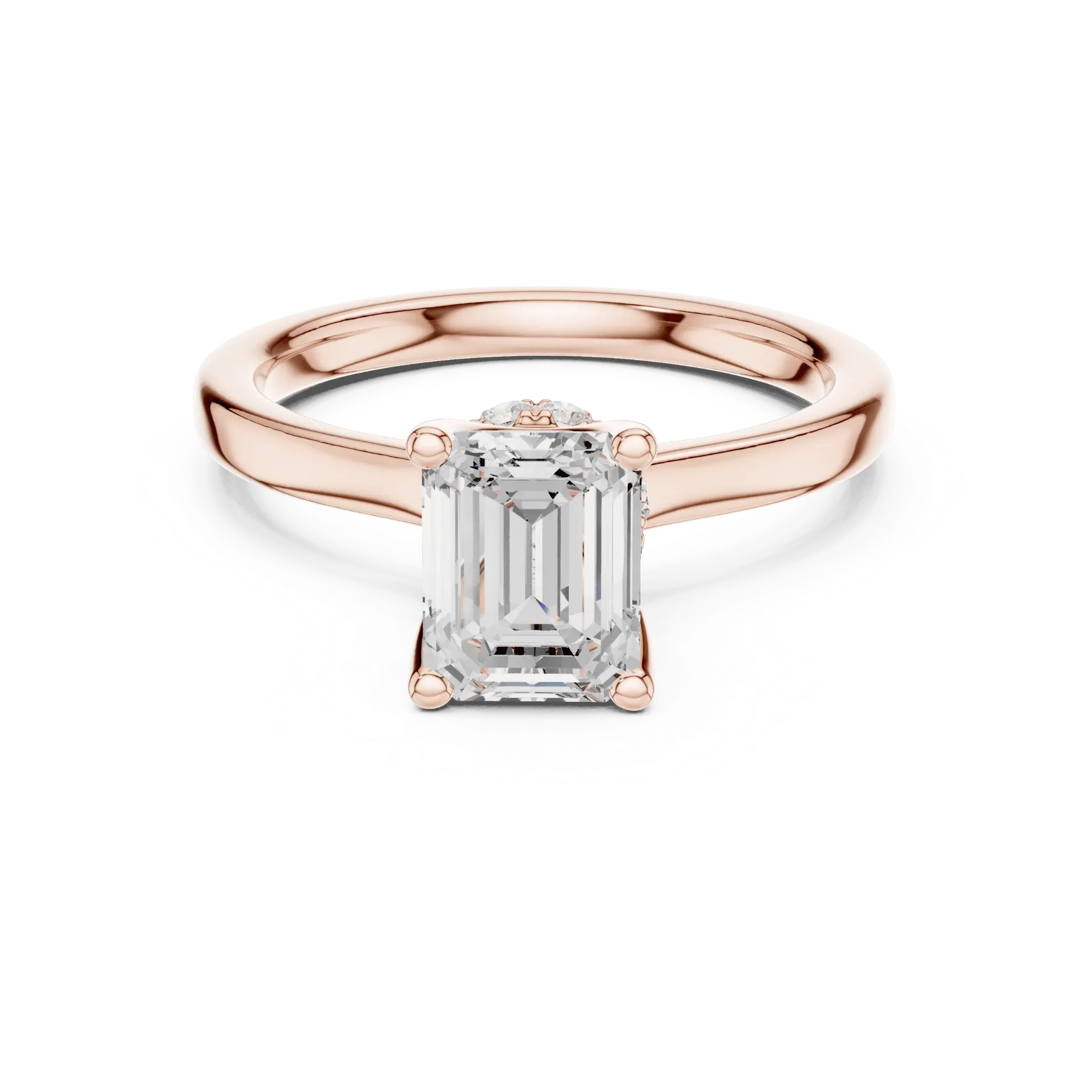 1.5ct Emerald Hidden Halo Solitaire Ring