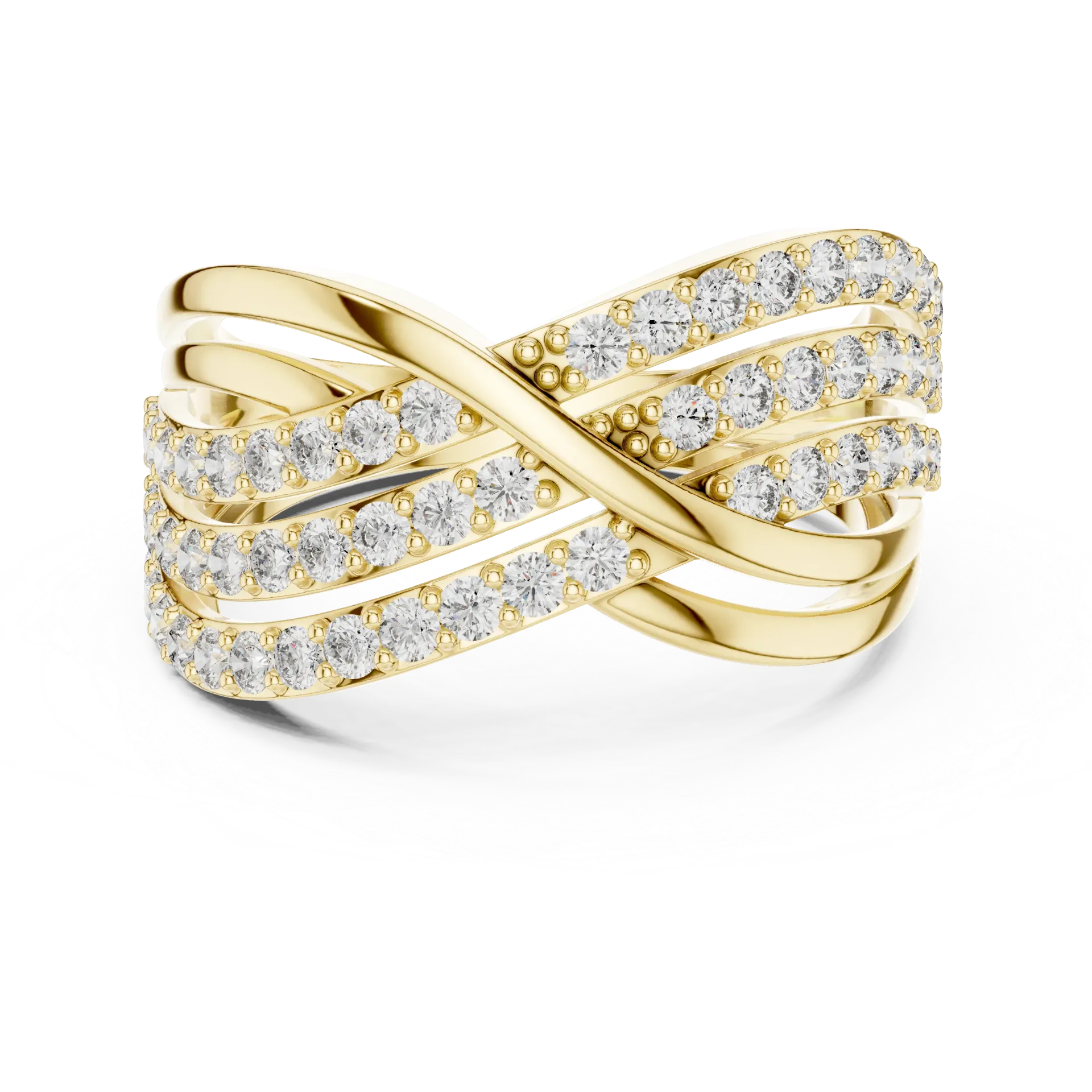 Crossover Pavé Statement Ring (Yellow)