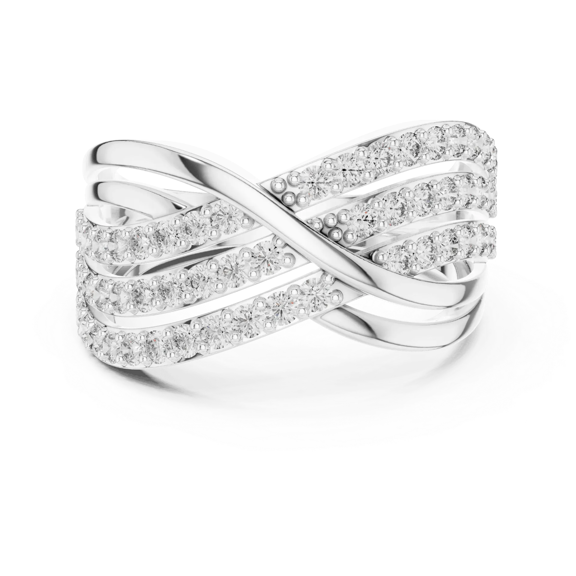 Crossover Pavé Statement Ring