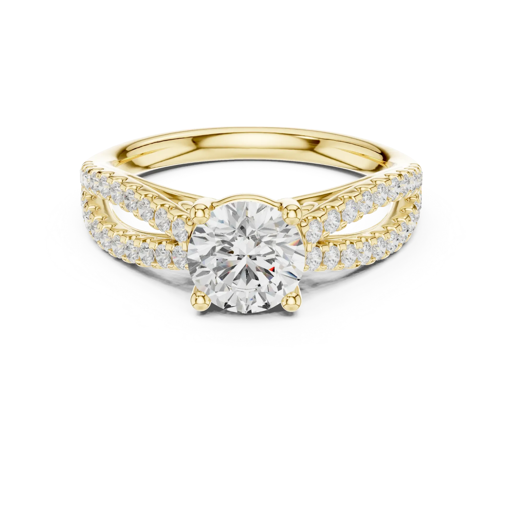 The Ethereal Glow Split-Shank Ring (Yellow)