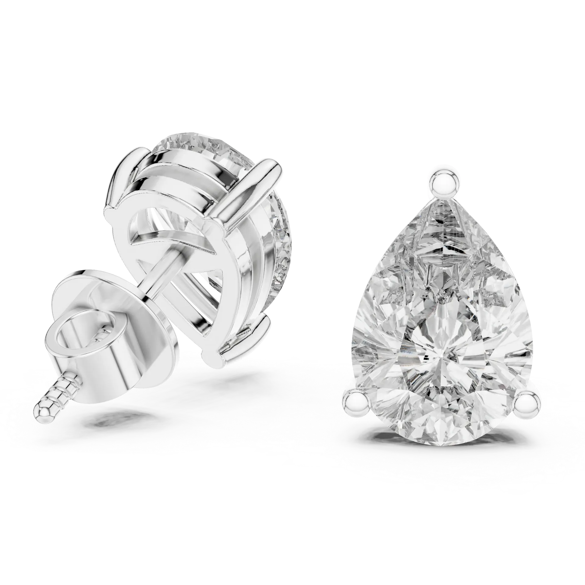 3.5ct Classic Pear Solitaire Earrings