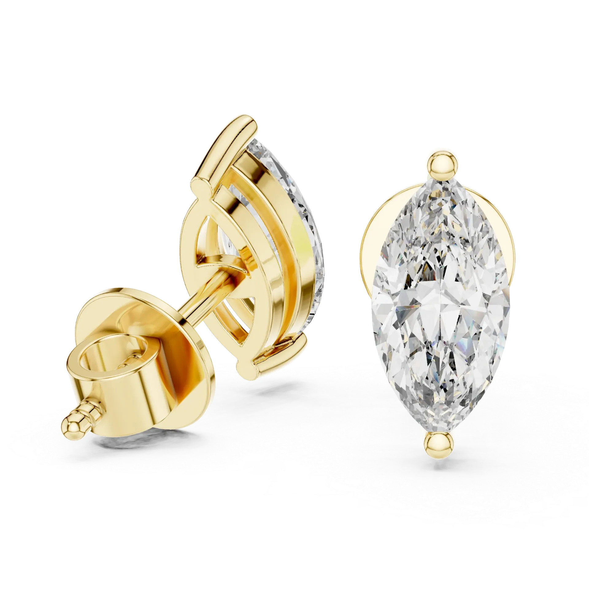 Marquise Solitaire Earrings (Yellow)