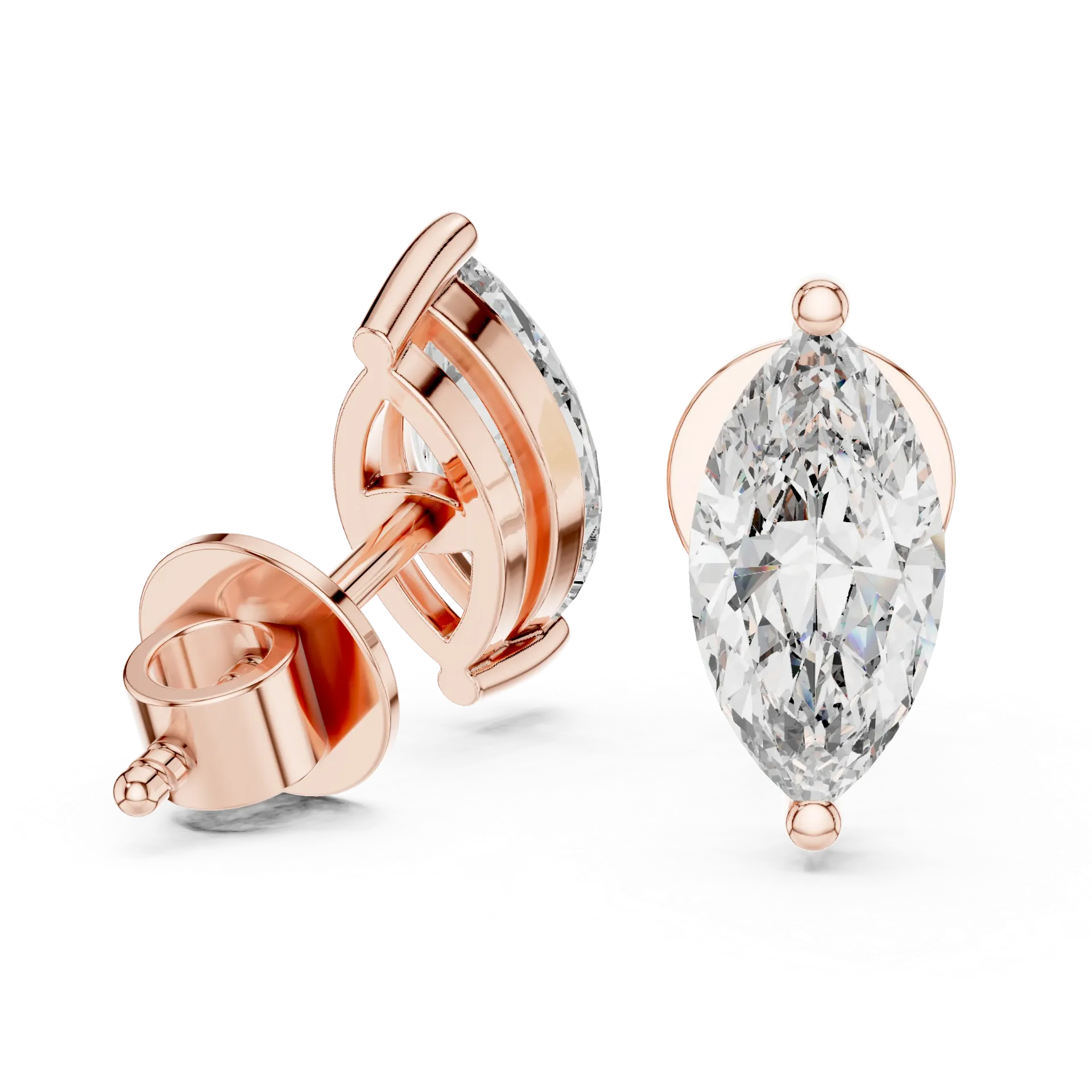 The Ethereal Marquise Solitaire Studs Earrings