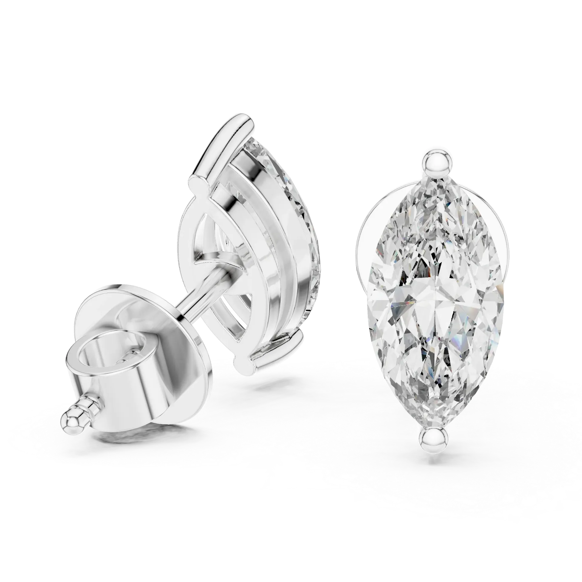The Ethereal Marquise Solitaire Studs Earrings
