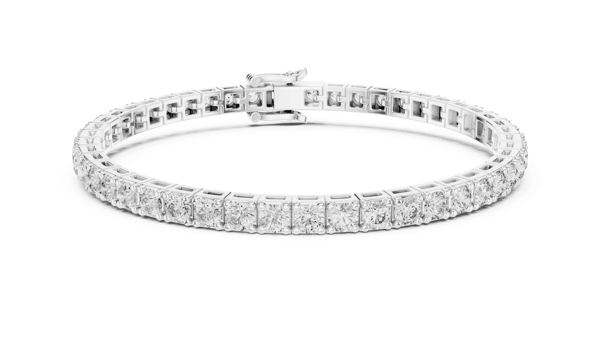 14 Pointer Classic Round Tennis Diamond Bracelet-BYB1005