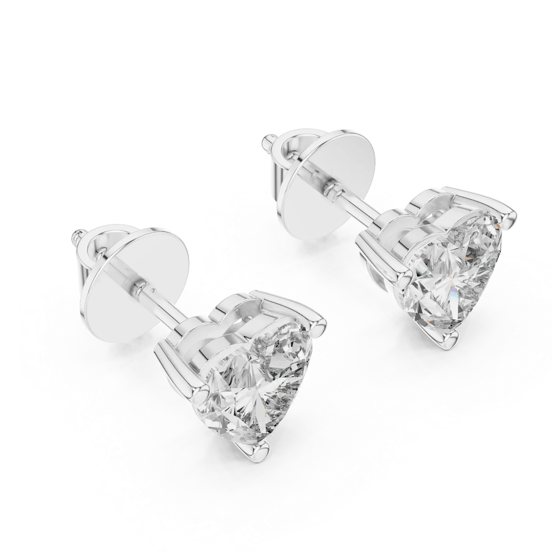 Heart-Cut 1.5ct Solitaire Studs-BYE2005