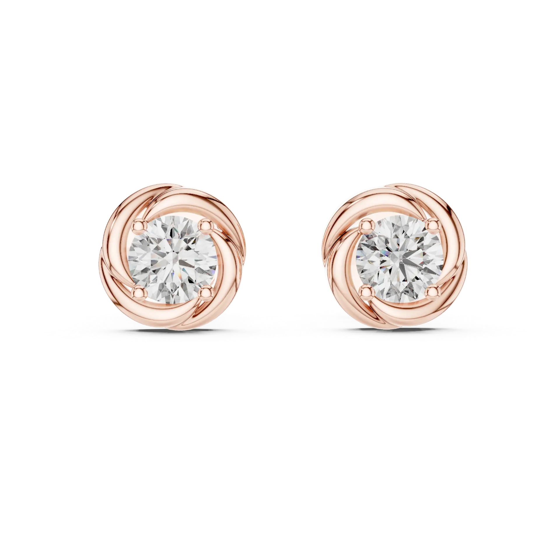 Sculpted Ribbon Knot Solitaire Earrings