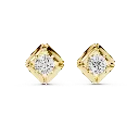 Sculpted Compass Solitaire Earrings