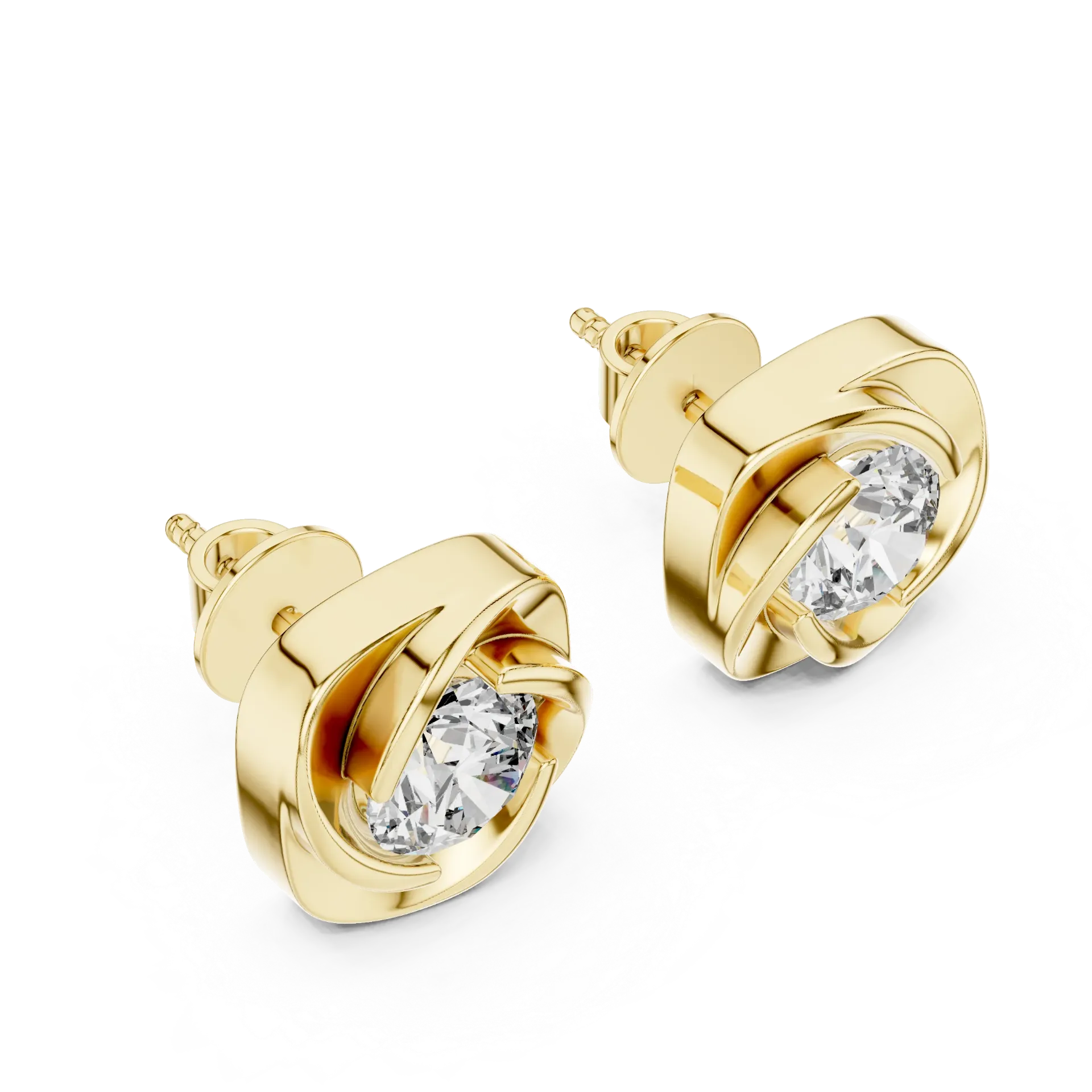 1.75ct Sculpted Rosebud Earrings (Yellow)