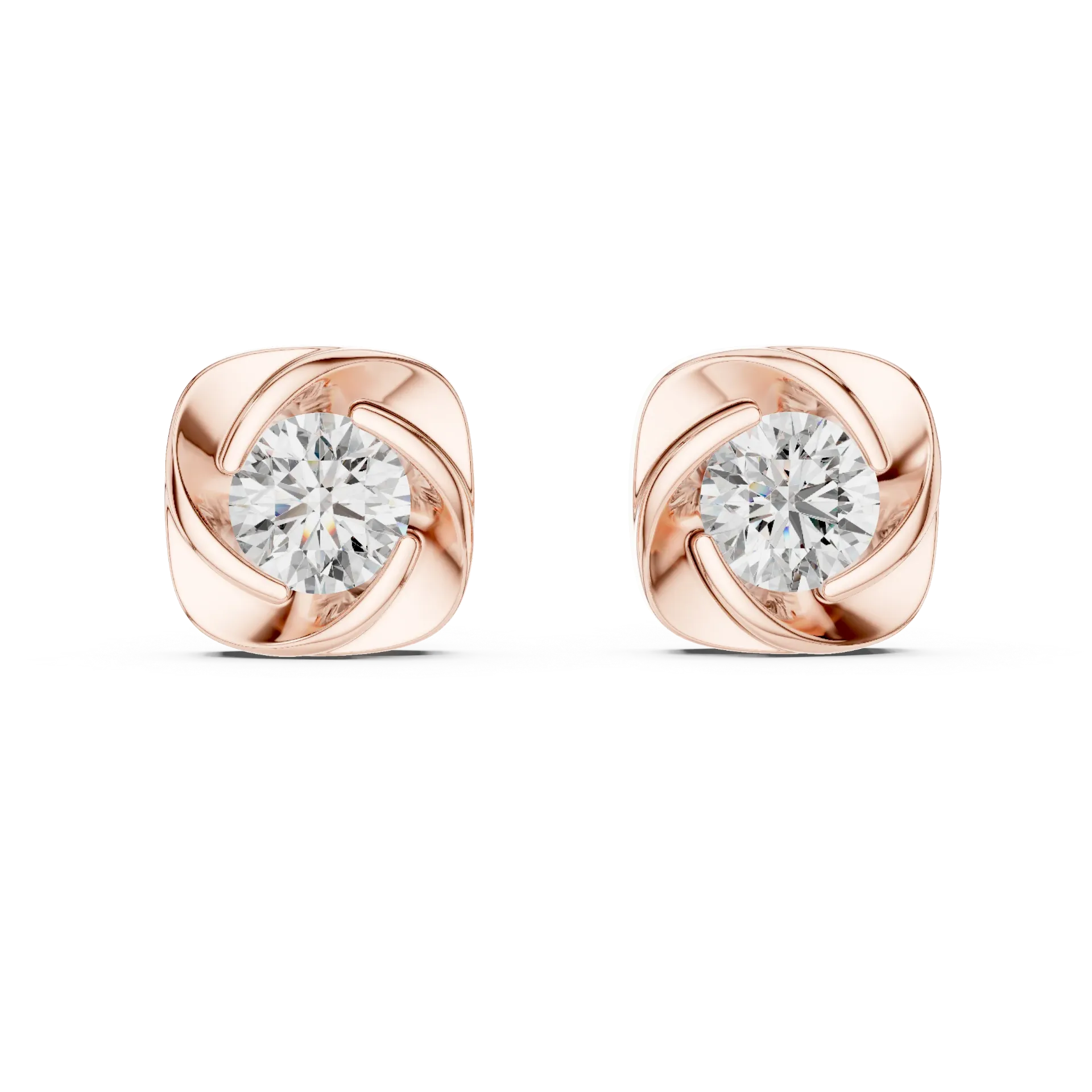 1.75ct Sculpted Rosebud Earrings