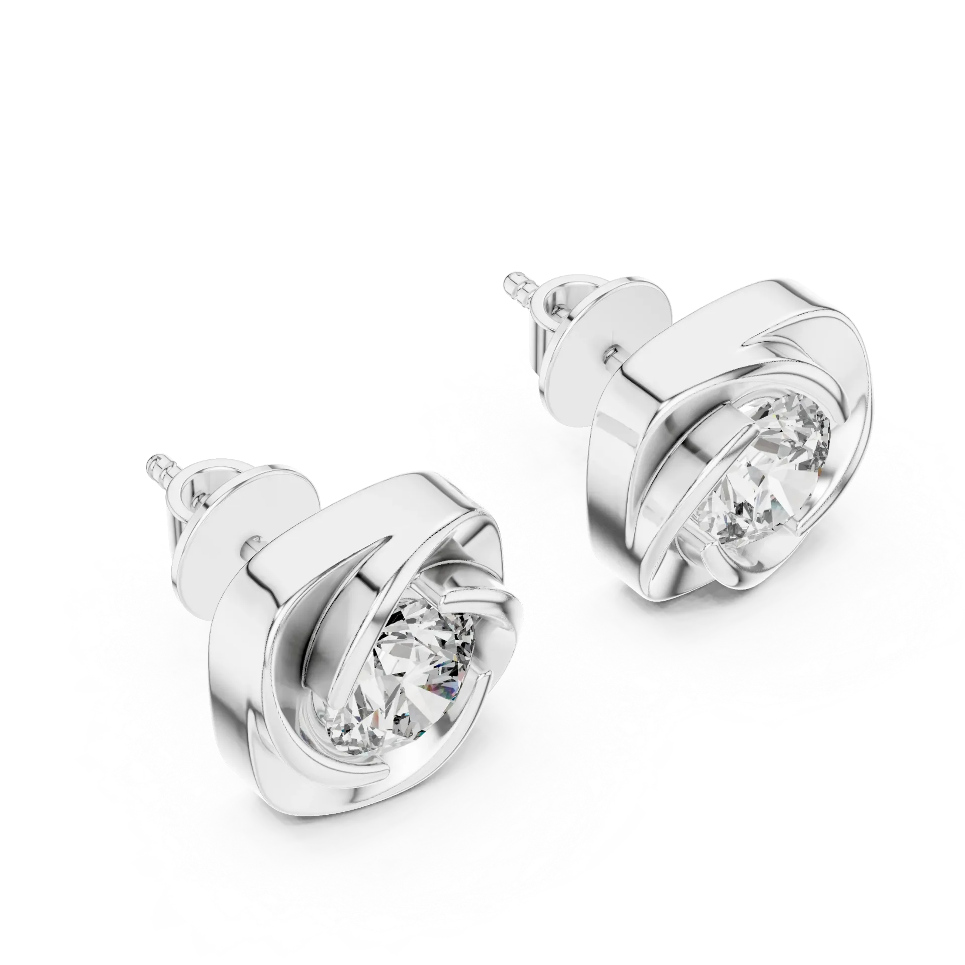 1.75ct Sculpted Rosebud Earrings