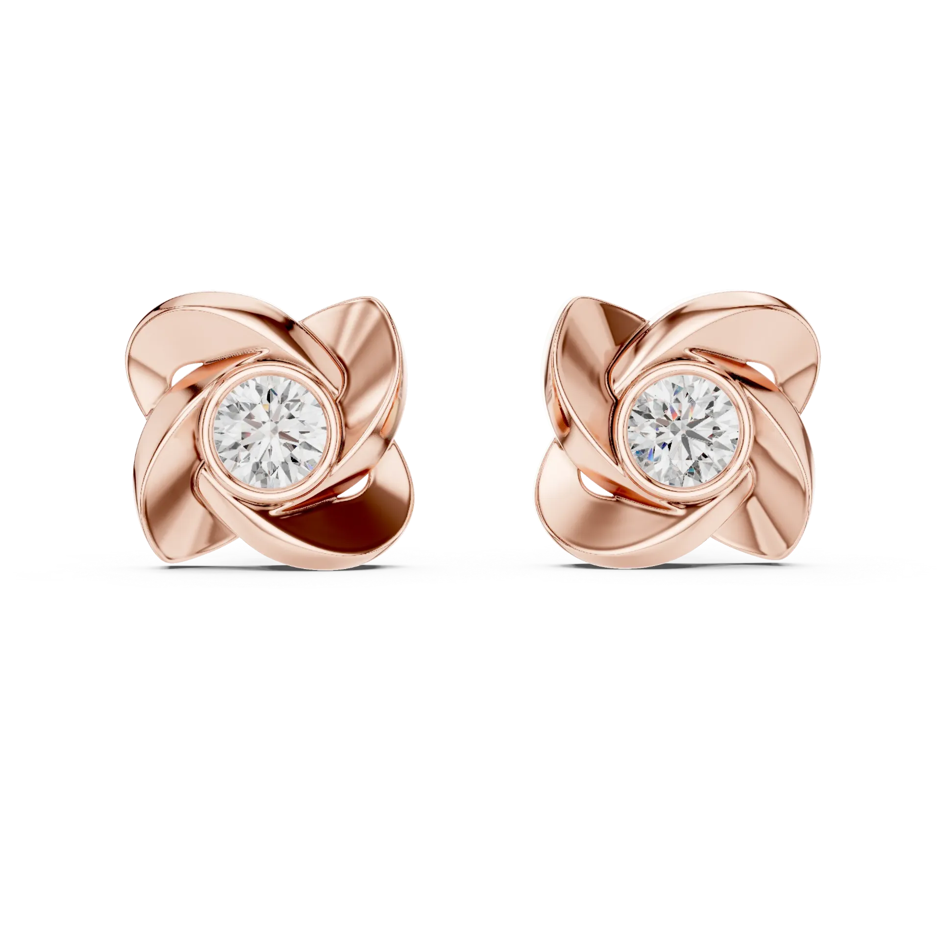 1.75ct Sculpted Pinwheel Bloom Earrings