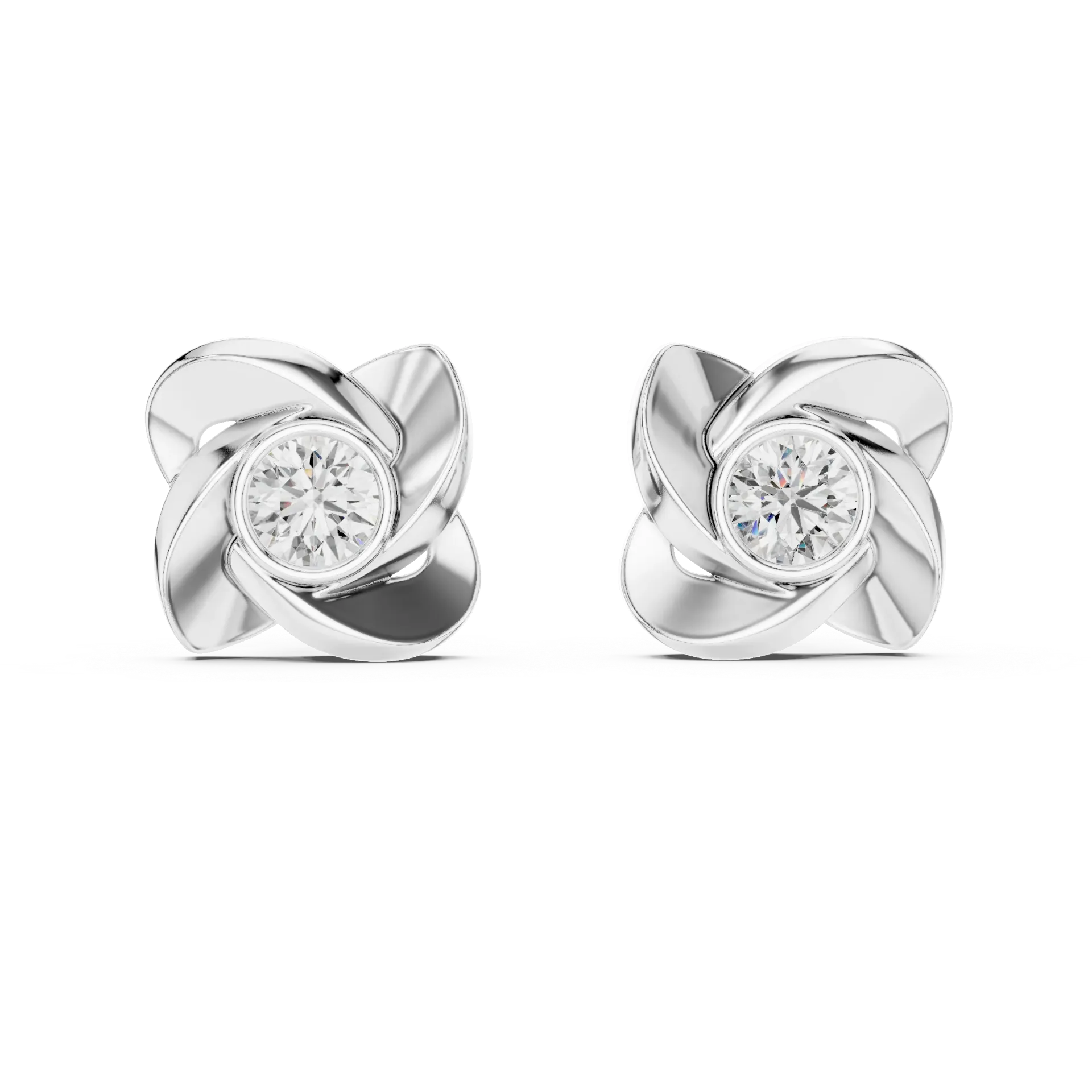 1.75ct Sculpted Pinwheel Bloom Earrings