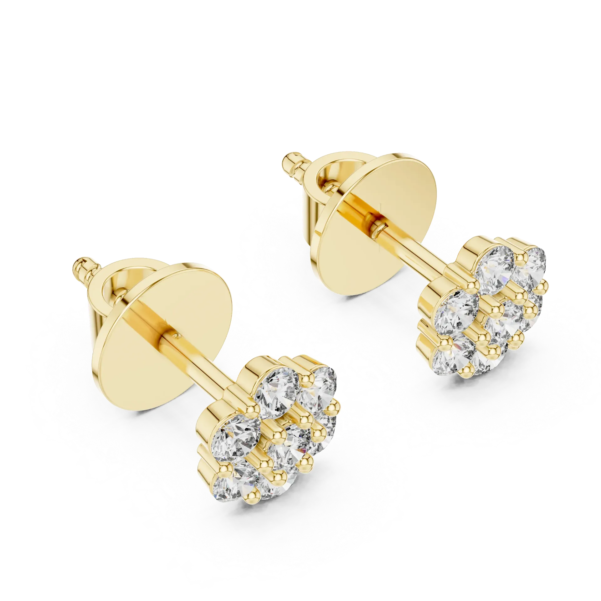 Scalloped Edge Cluster Earrings
