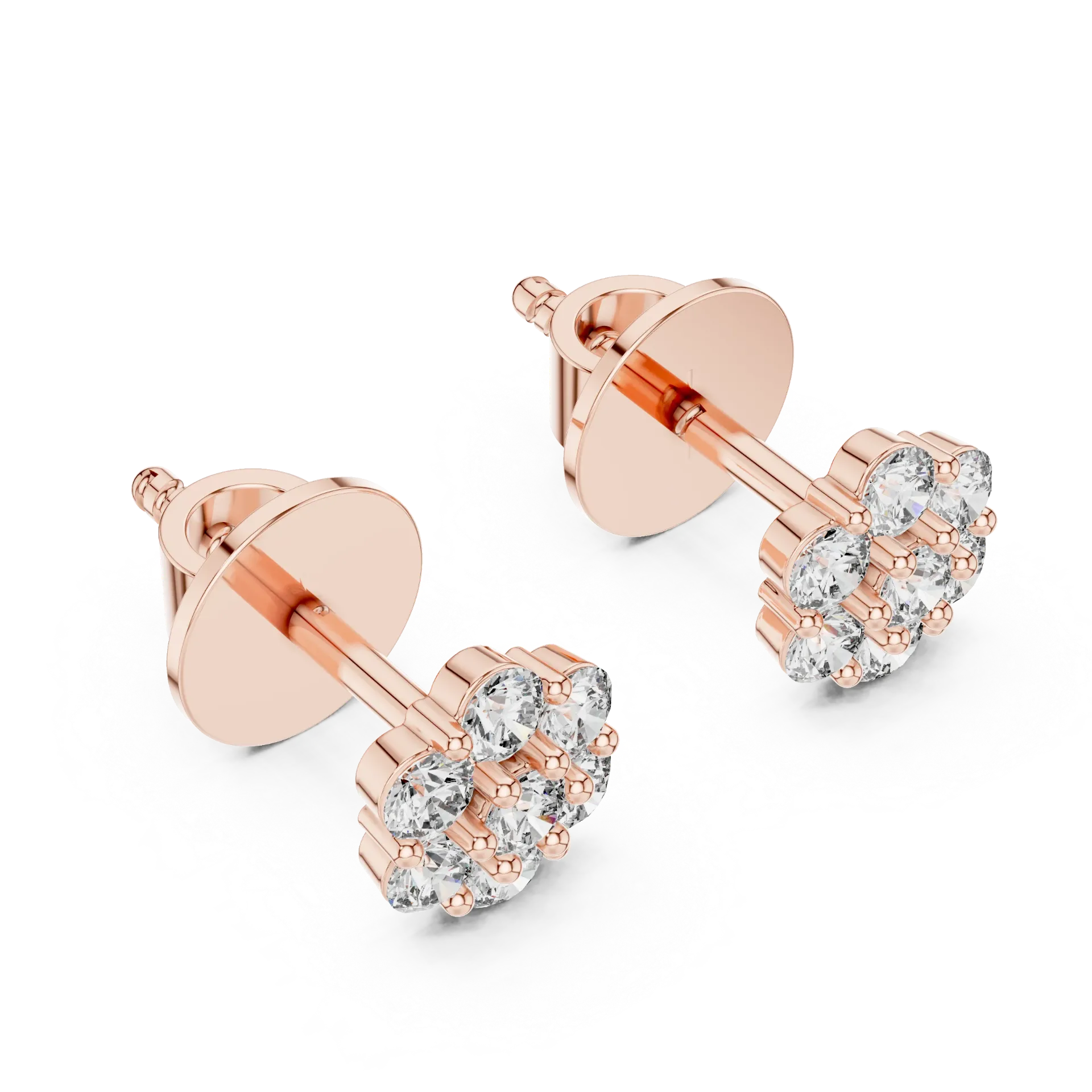 Scalloped Edge Cluster Earrings