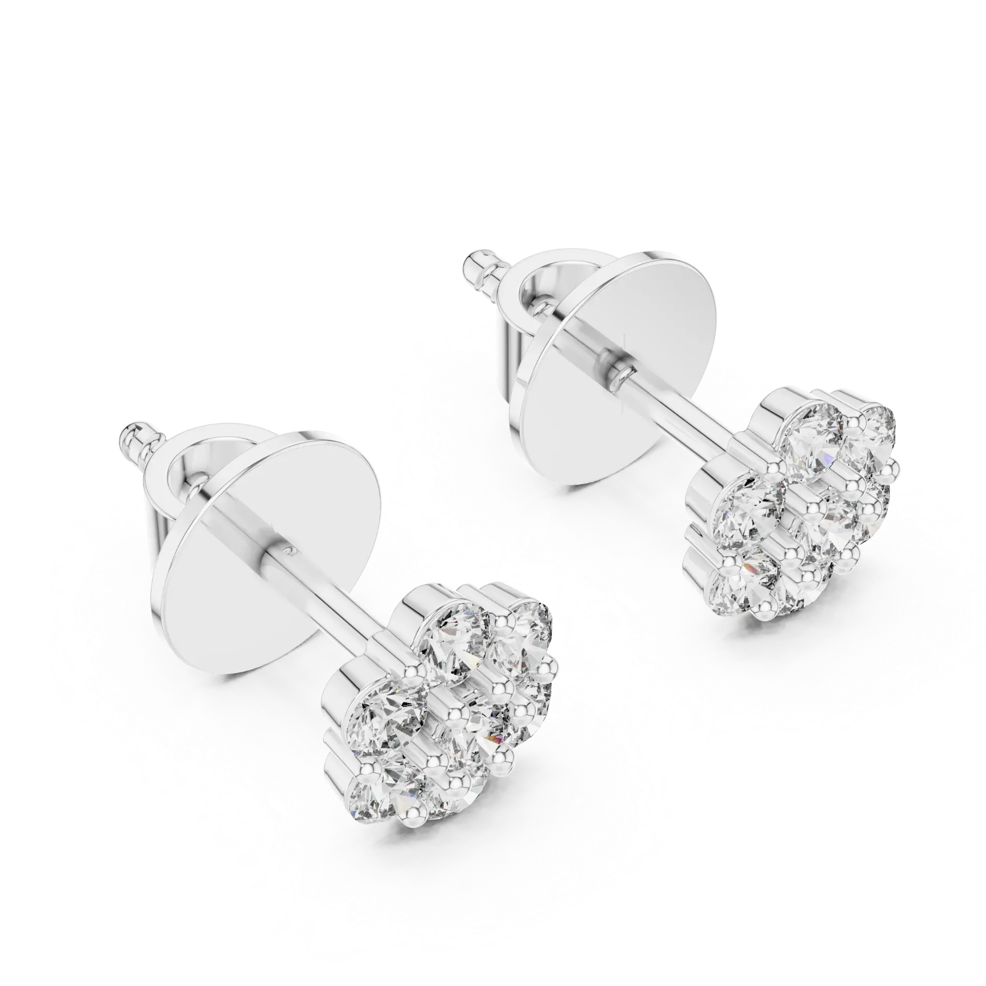 Scalloped Edge Cluster Earrings